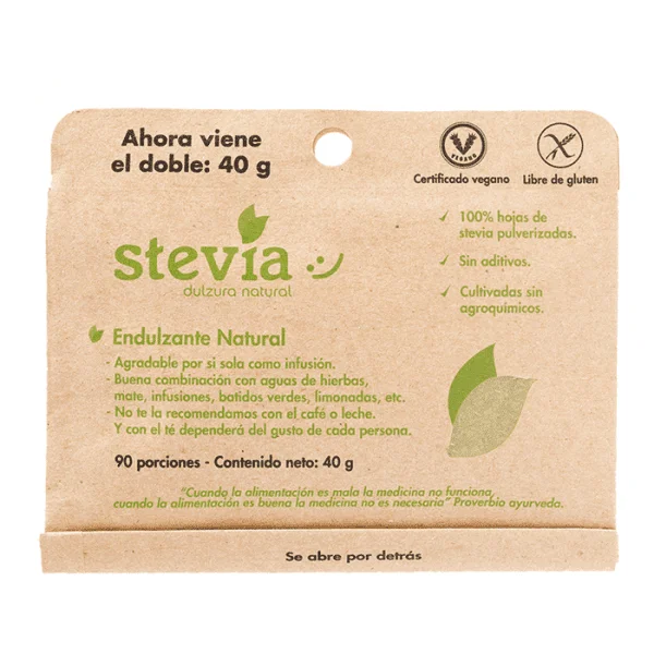Stevia en polvo - sin refinar (40g) Dulzura natural
