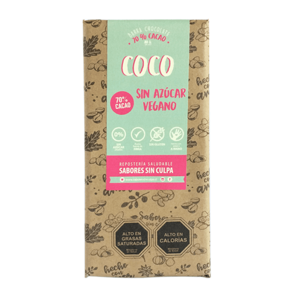 Chocolate con coco (80g) Sabores Sin Culpa