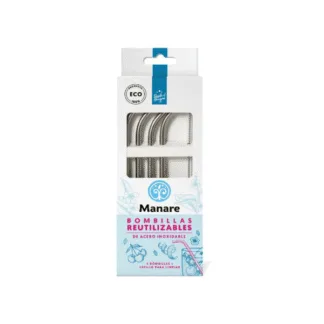 Bombillas de acero inoxidable (4u) Manare
