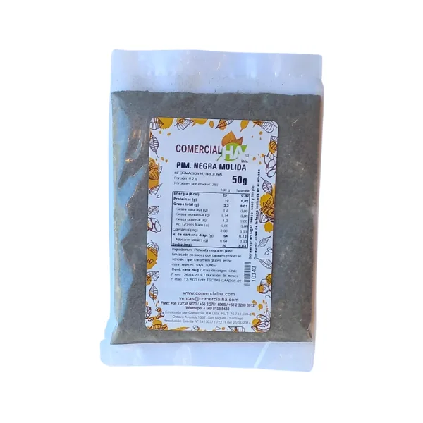 Pimienta Negra Molida (50g) Comercial HA