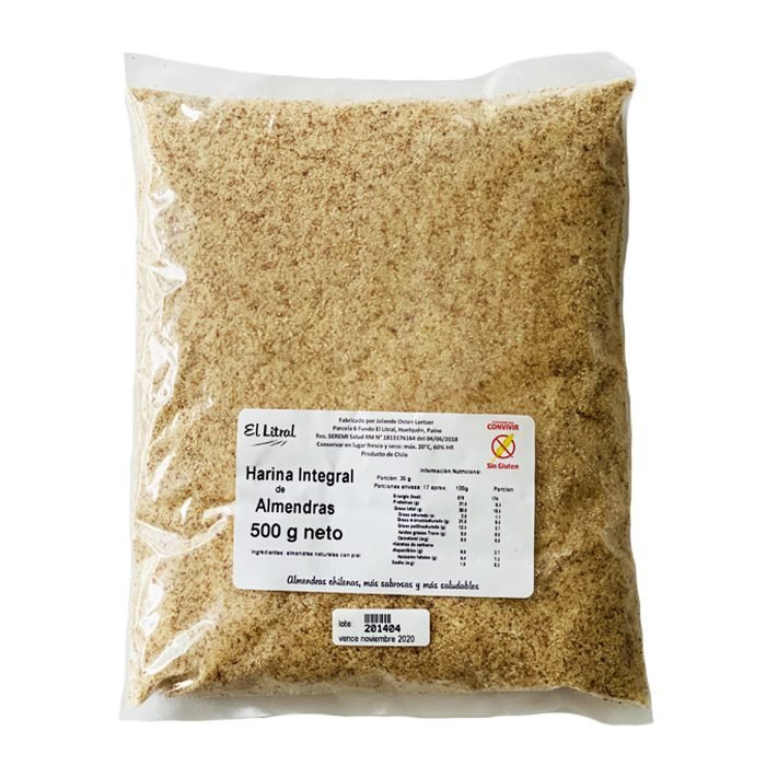 Harina de almendras integral sin gluten (500g) El Litral