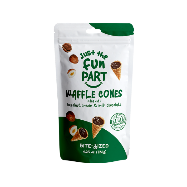 Conos Rellenos de Crema de Avellanas y Chocolate (120g) Just The Fun Part
