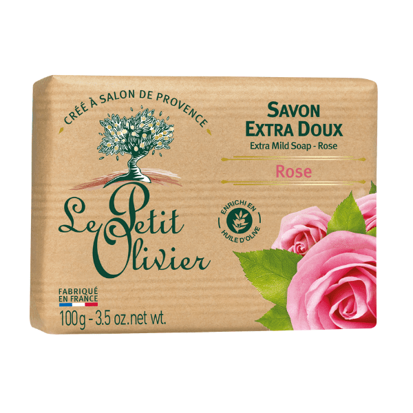 Jabón en barra de rosas (100g) Le Petit Olivier
