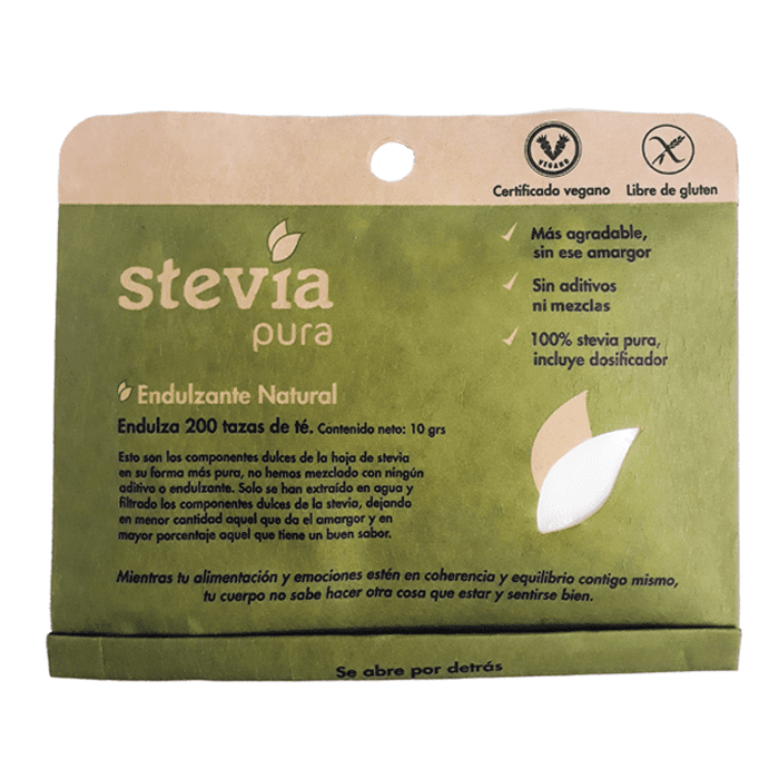 Stevia en polvo pura (10g endulza 200 tazas) Dulzura natural