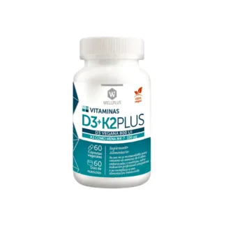 Vitamina D3+K2 Plus (60Cap) Wellplus