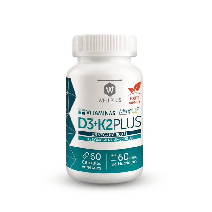Vitamina D3+K2 Plus (60Cap) Wellplus