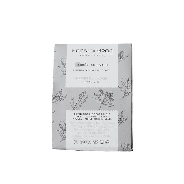 Shampoo en barra Carbón Activado y Árbol del Té (80g) ECOSHAMPOO