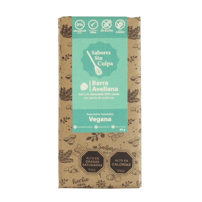 Chocolate Avellanas (80g) Sabores Sin Culpa