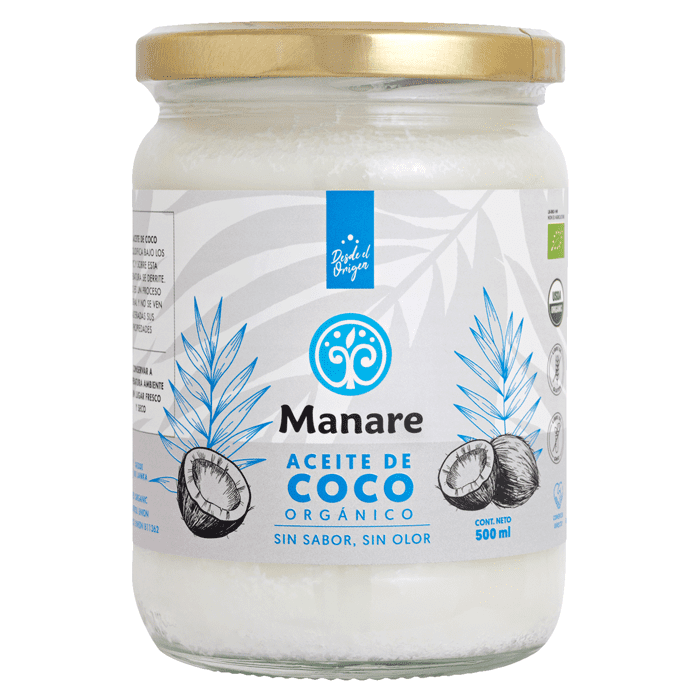 Aceite de coco sin olor y sin sabor (500ml) Manare