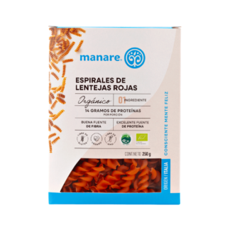 Espirales de lentejas rojas (250g) Manare
