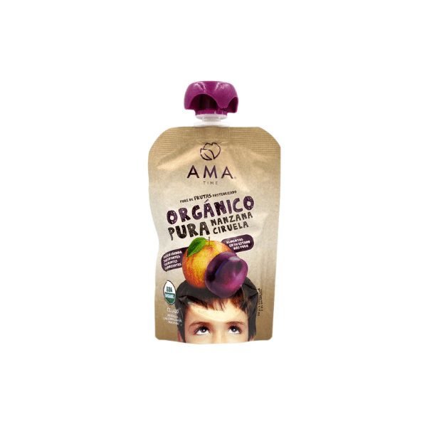 Puré de manzana ciruela orgánico (90g) AMA