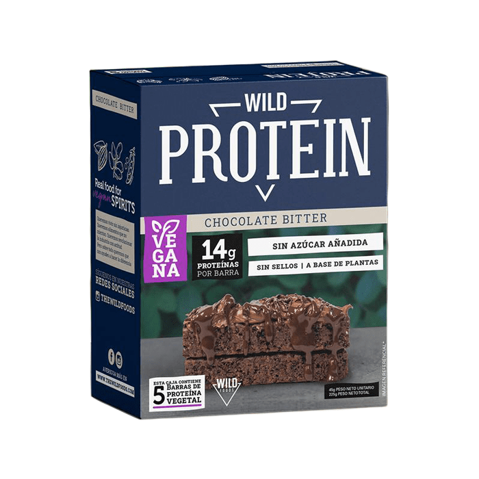 Barra de Proteína Chocolate Bitter (5x45g) Wild Foods