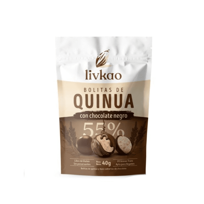Bolitas de Quinua, Maíz y Chocolate (40g) Livkao