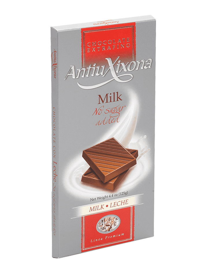 Barra de Chocolate de leche sin azúcar (125g) Antiu Xixona