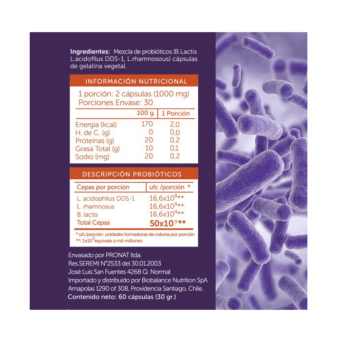 Probiótico Plus 50 Billones (60Cap) Wellplus - Imagen 2
