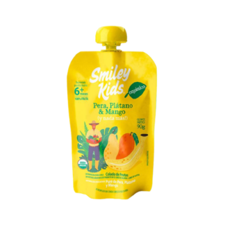 Compota Orgánica Pera, Plátano y Mango (90g) Smiley Kids