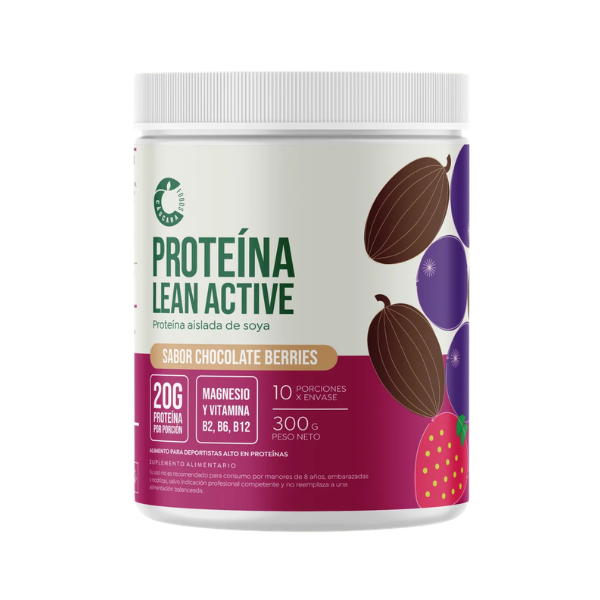 Proteína Vegetal Lean Active Chocolate Berries (300g) Cáscara Foods