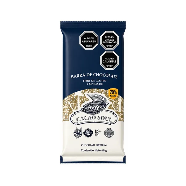 Barra de Chocolate 70% (60g) Cacao Soul